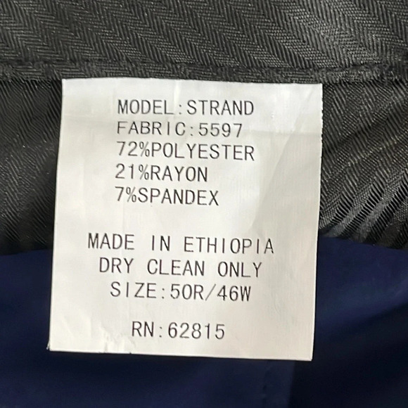 The Savile Row Strand Flat Front Unhemmed Dress Pants in Blue - NWOT - Size 46R - Picture 5 of 5